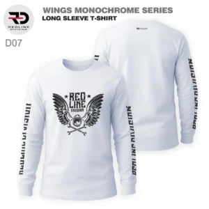 Kaos Lengan Panjang Pria REDLINE DIVISION – D07 Wings Monochrome Kain Katun Combed 24s Premium